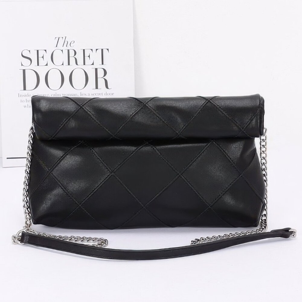 Quilted Faux Leather Pouch